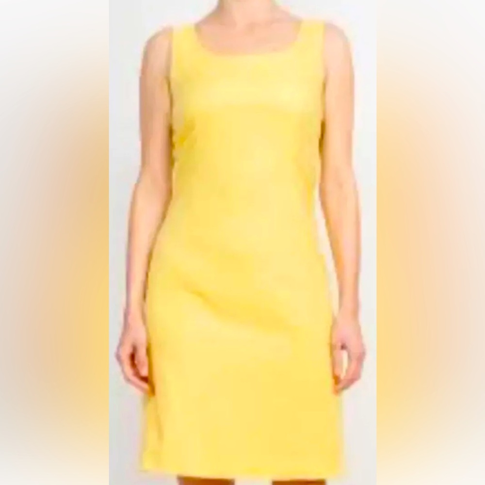 J. Crew Suiting Yellow Square Neck Dress, Size 10